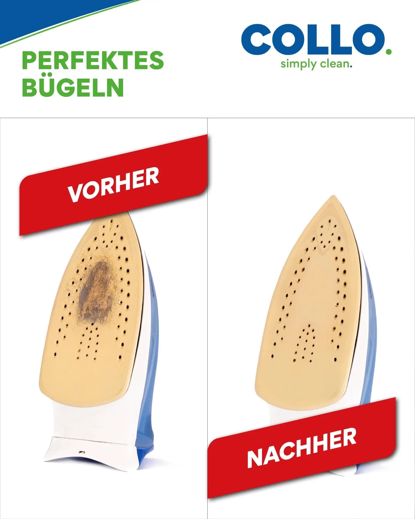 Büglatt Bügeleisen Reiniger: Wenn Bügelsohlen wieder tanzen lernen - 0001 - COLLO. simply clean.
