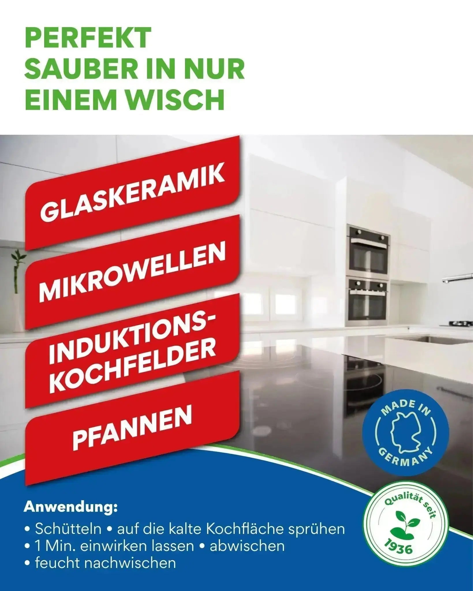 Kochfeld Reinigungs - Set: Glaskeramikreiniger , Ceranfeldschaber , Glaskeramikpflege - 0507 - COLLO. simply clean.