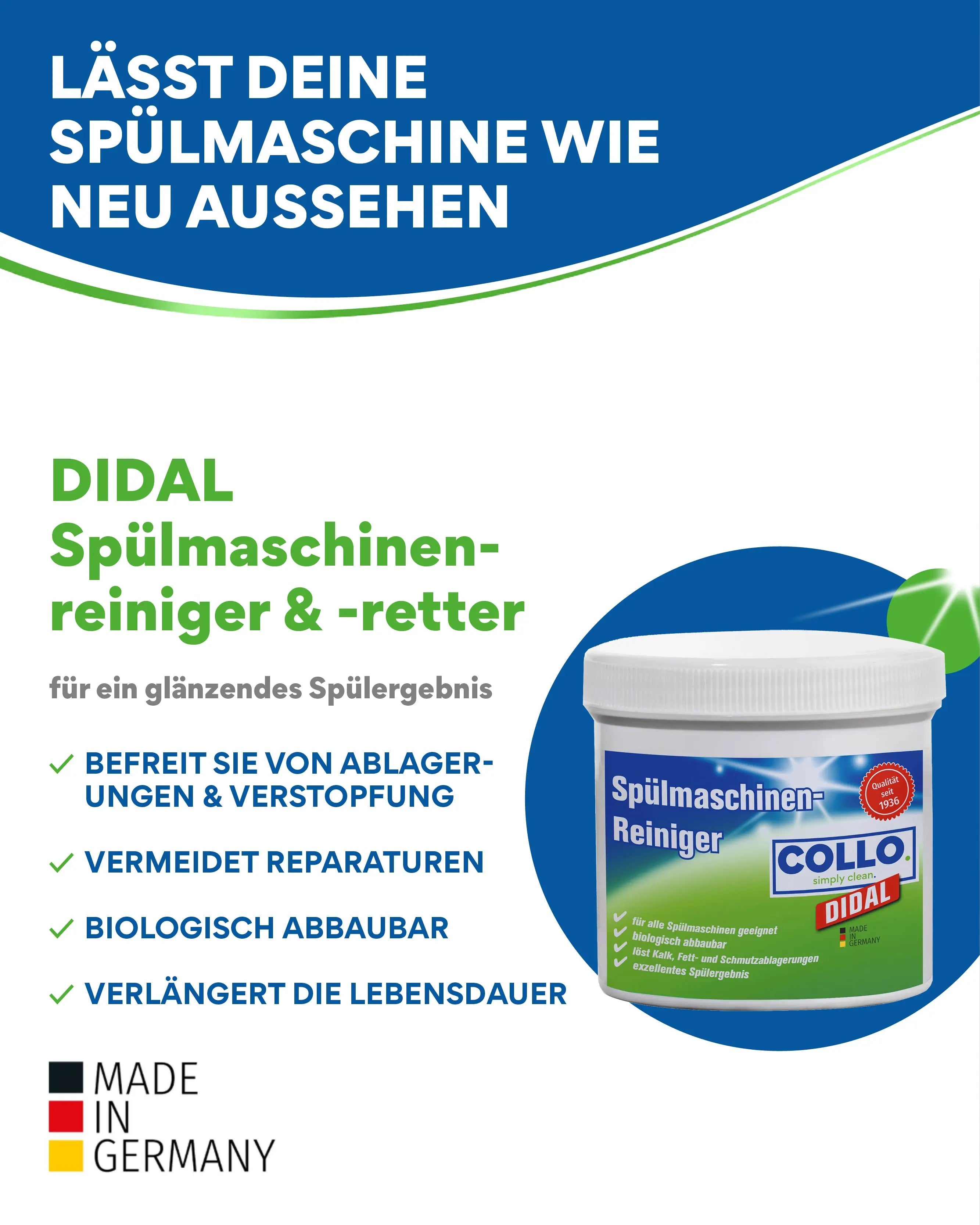 Maschinenpflege Set – Reinigung & Pflege für Waschmaschine & Spülmaschinen Entkalker - 0503 - COLLO. simply clean.