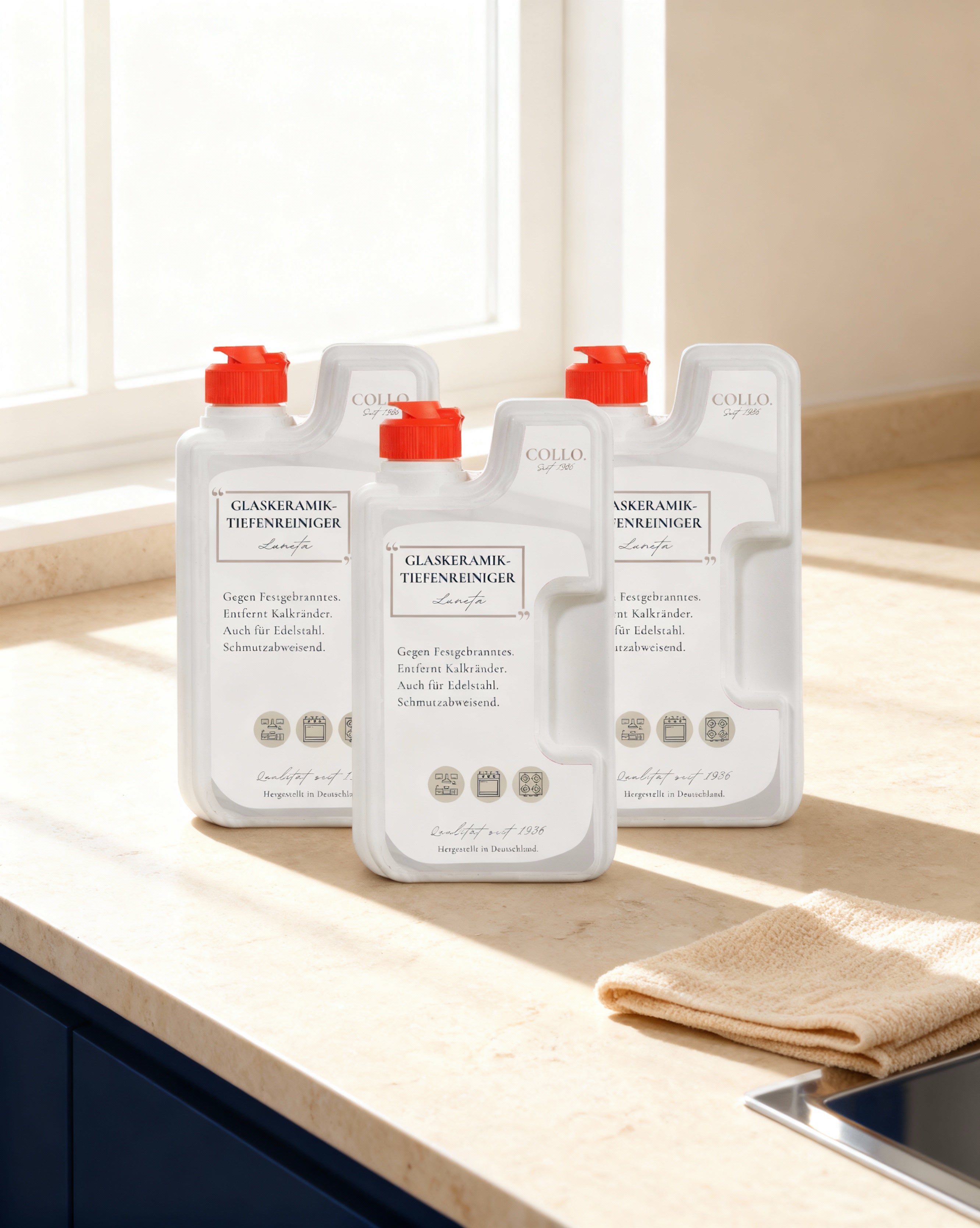 Vorteilsset: 3x Luneta - Glaskeramik- und Ceranfeldreiniger | Edelstahlpflege