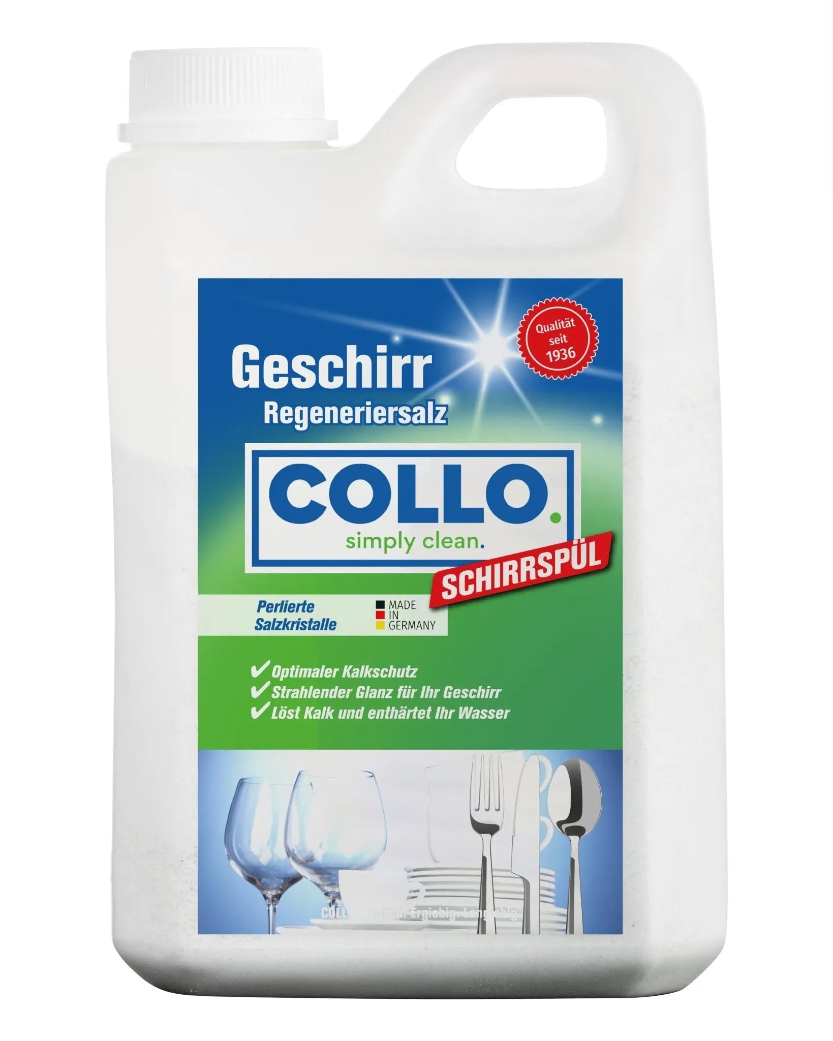 Vorteilsset: 5x Spülmaschinensalz - 2kg - Wasserenthärter, Salz für Spülmaschine - 0094.5 - COLLO. simply clean.